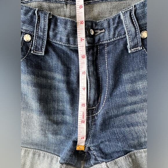 D9 Cuffed Rhinestone Denim blue jean shorts Size 31 - Picture 8 of 13